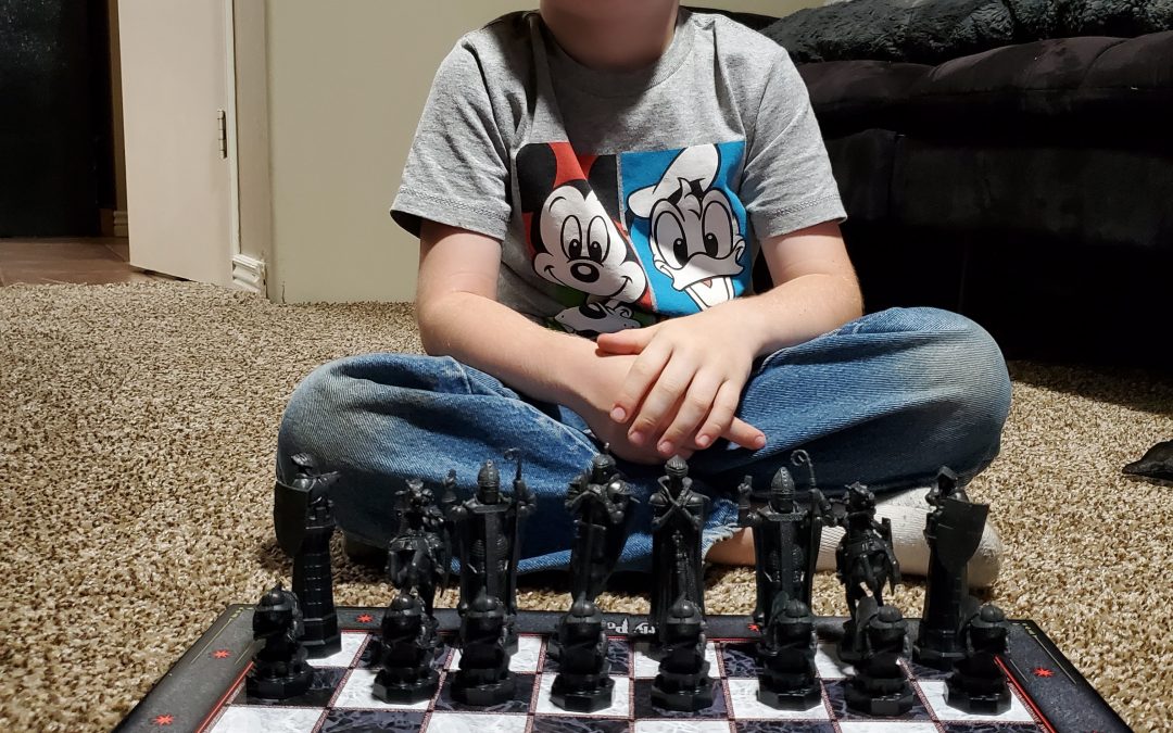 Colt and I playing Wizards’ Chess